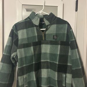 Volcom Green and Black Fleece Pullover